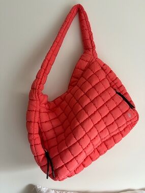 Coral Quilted Shoulder Bag